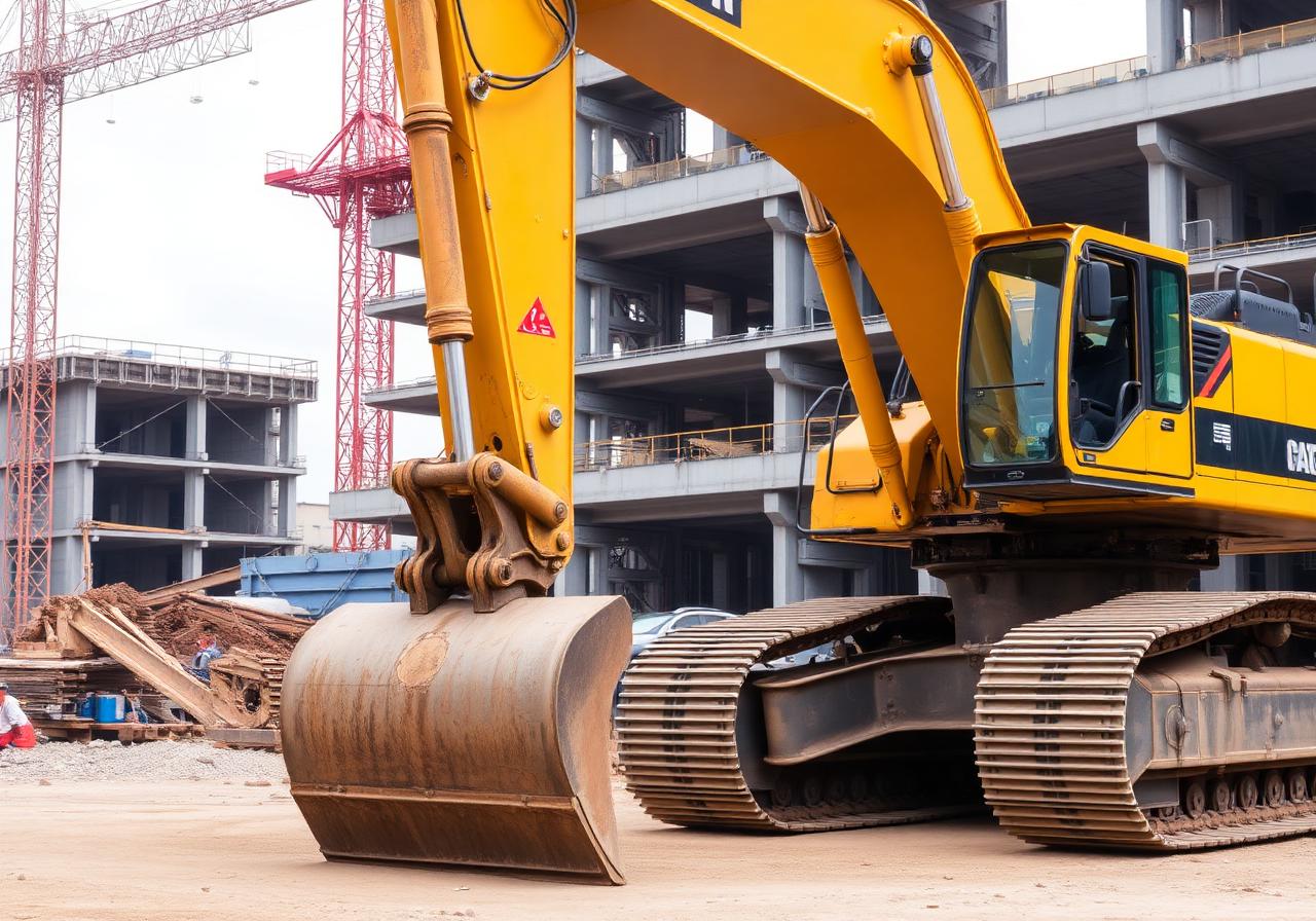 Excavator at construction site
